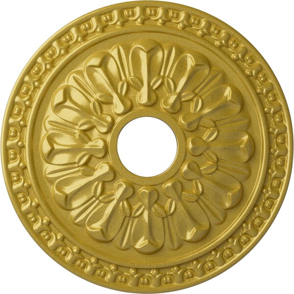 Ekena Millwork Warsaw Ceiling Medallion (Fits Canopies up to 3 1/2"), 18"OD x 3 1/2"ID x 1 3/8"P, Rich Gold CM18WARGS - main